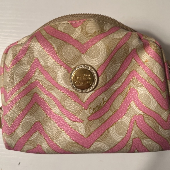 Coach Pink and Gold Mini Pouch - Picture 1 of 3